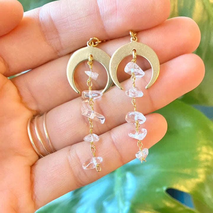 Olivenorma Amethyst Clear Crystal Sun Tassel Earrings - Clear Crystal - image 2