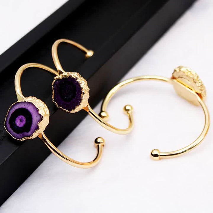 Irregular Sunflower Natural Gemstone Bracelet - Amethyst - image 3