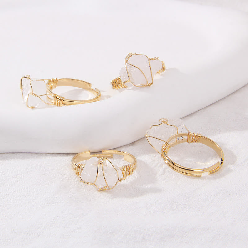 Olivenorma Natural Irregular Rough Wire Wrap Gemstone Ring - image 38