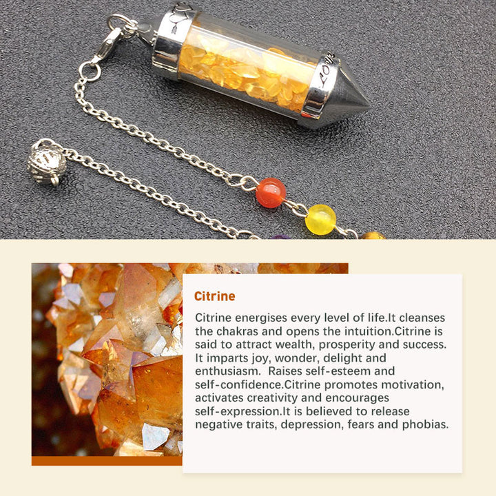 Chakra Colored Crystal Meditation Pendulum - image 6