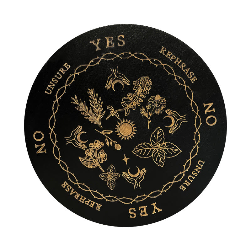 Olivenorma The Wooden Divination Pendulum Game Tarot Card - Black - Grass & Sun Moon - image 2