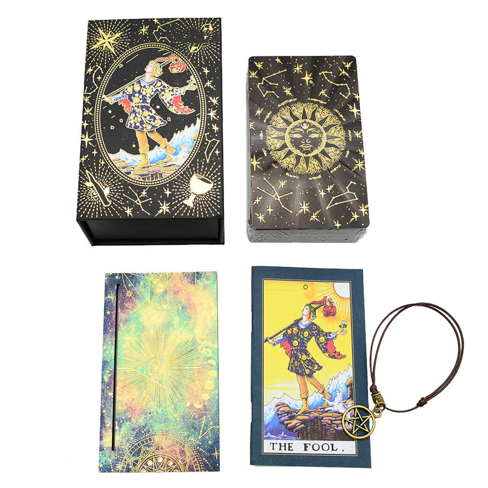 Olivenorma Black Gold Waite Foil Golden Tarot Deck Cards - image 5