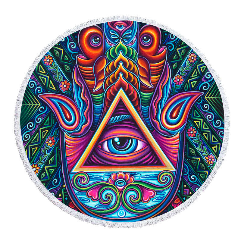 Olivenorma Evil Eye Hamsa Round Beach Towel Tapestry - image 18