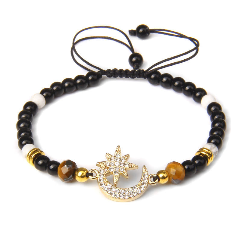 Olivenorma "Moon And Starlight" Gemstone Moon & Star Bracelet - Black Onyx - image 6