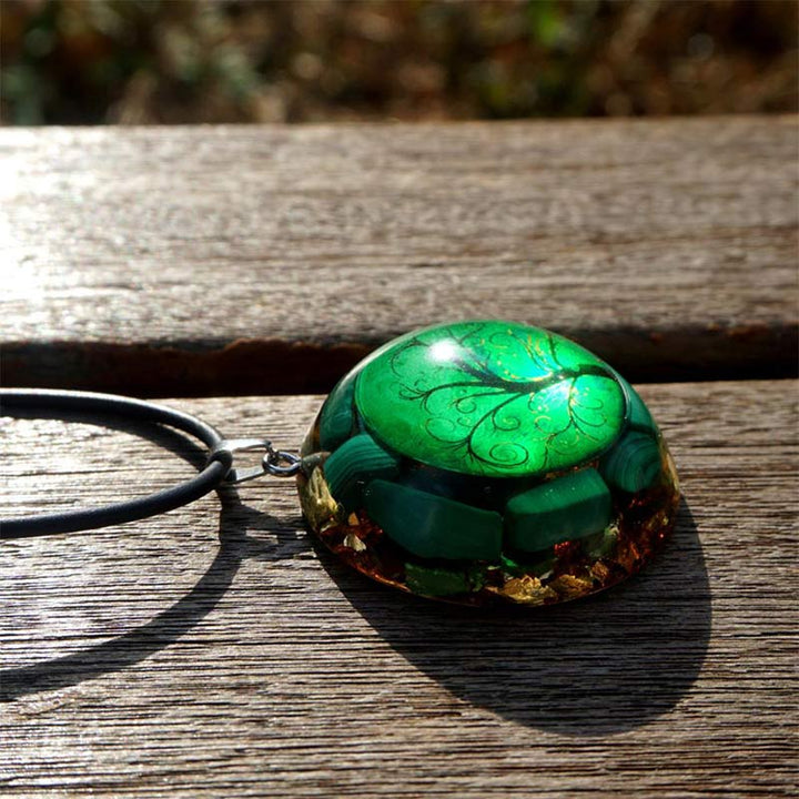 Olivenorma Natural Malachite Tree Of Life Necklace - Malachit - YES PLEASE $8 - image 0