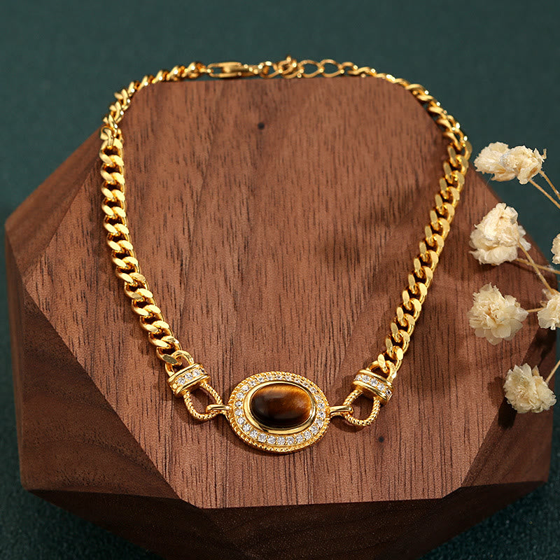 Olivenorma "The Book Of Galaxy" Tiger Eye Gold Bracelet - image 2