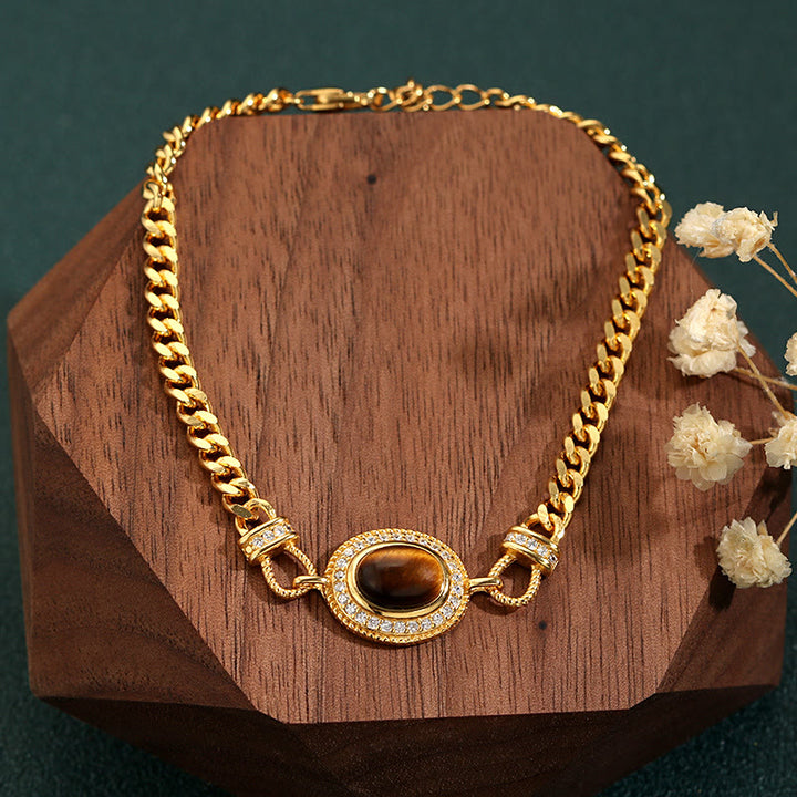 Olivenorma "The Book Of Galaxy" Tiger Eye Gold Bracelet - image 2