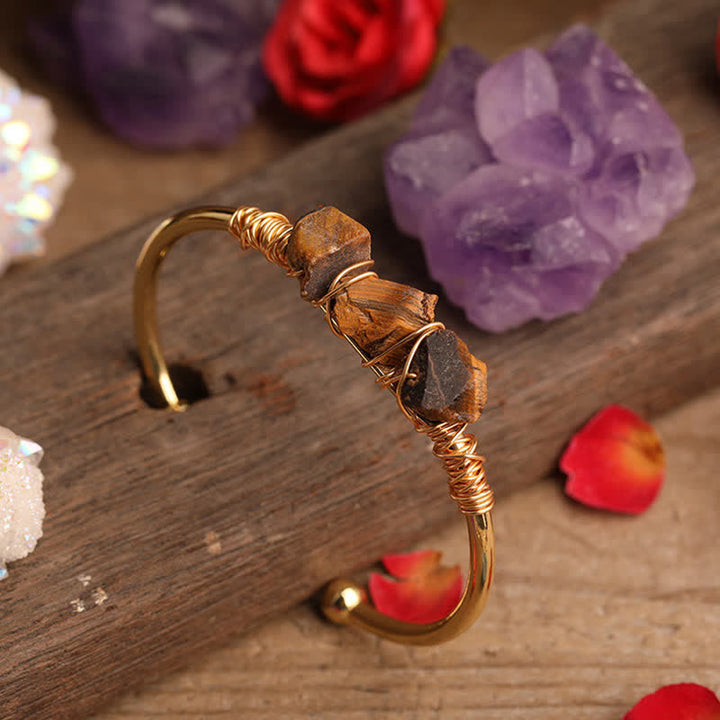 Olivenorma  Vintage Raw Crystal Gemstone Bracelet - Tiger Eye - image 19