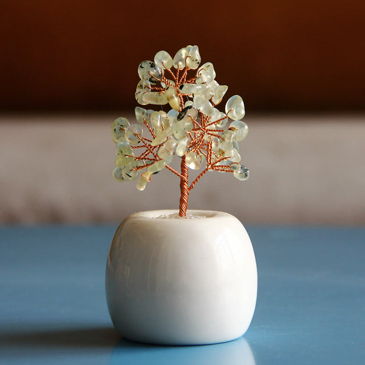 Olivenorma Multi Crystal Gemstone Feng Shui Tree - Prehnite - image 15