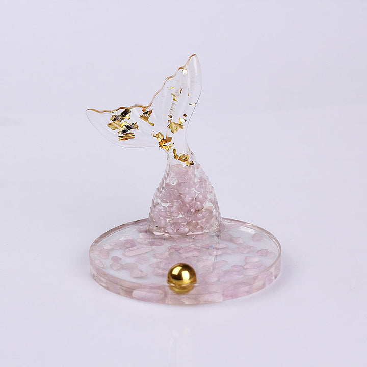 Olivenorma Crystal Gravel Glue Mermaid Tail Phone Holder Decoration - Lepidolite - image 25