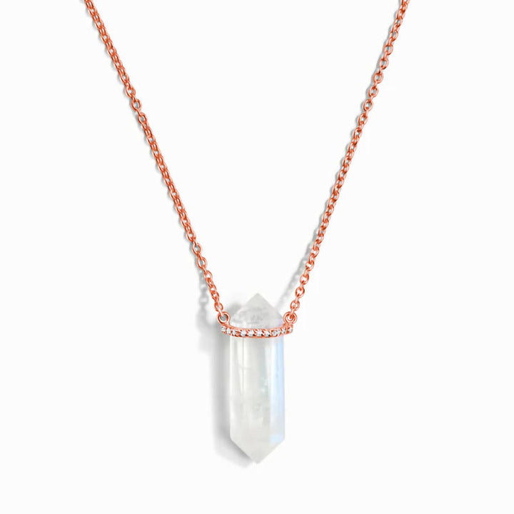 Olivenorma Hexagon Clear Quartz Silver Rose Gold Necklace - Clear Quartz - Rose Gold - image 7