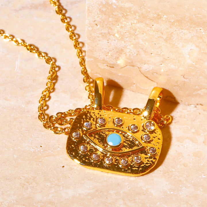 Olivenorma Evil Eye Copper Gold Plated Zircon Necklace - image 4