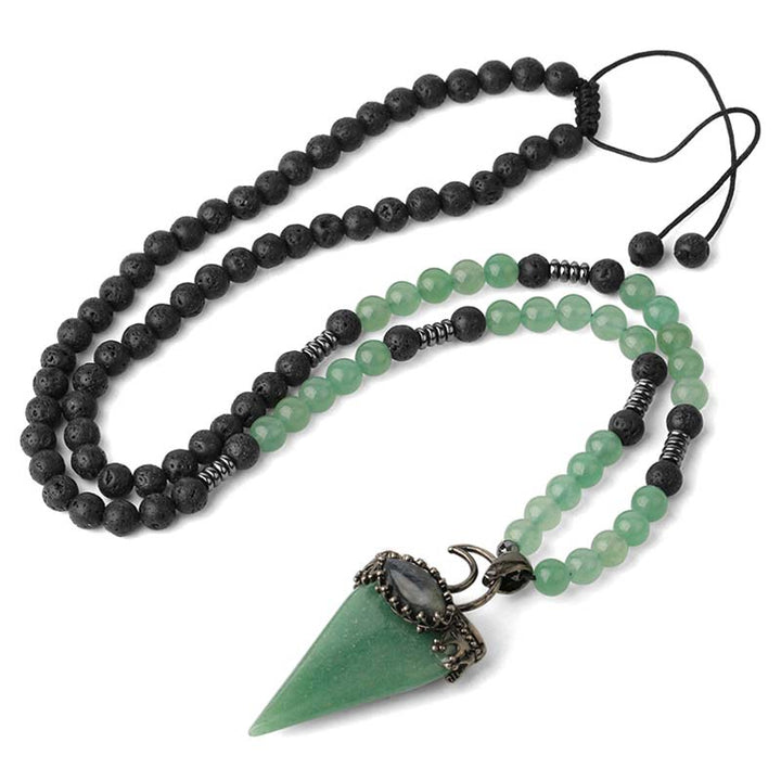 Olivenorma Natural Stone Prismatic Meditation Beaded Necklace - Green Aventurine - image 11