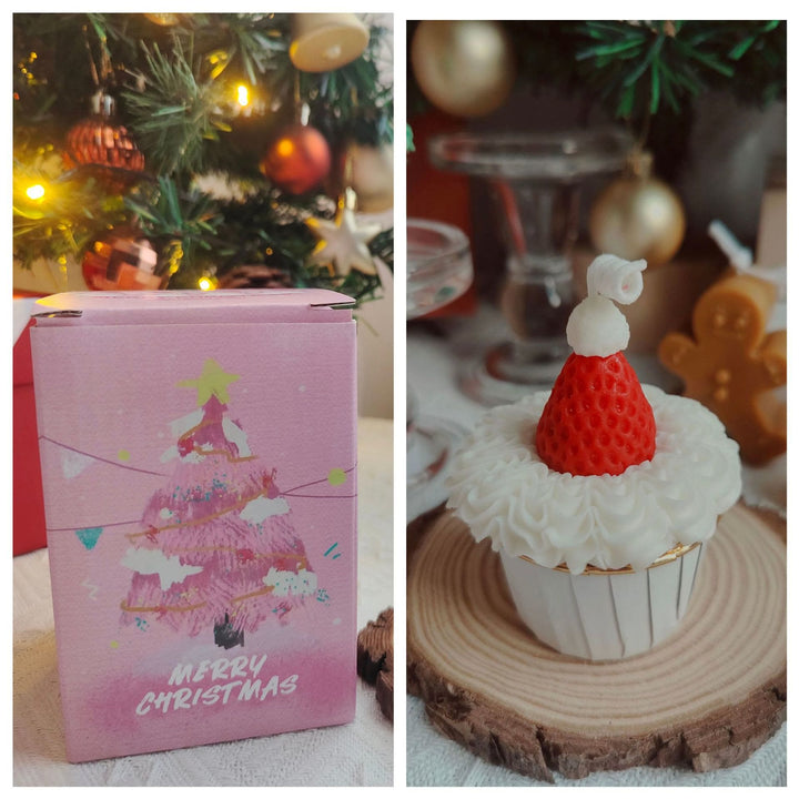 Olivenorma Christmas Cake Cookie Model Candle - Strawberry Cupcake-6*9cm - image 18