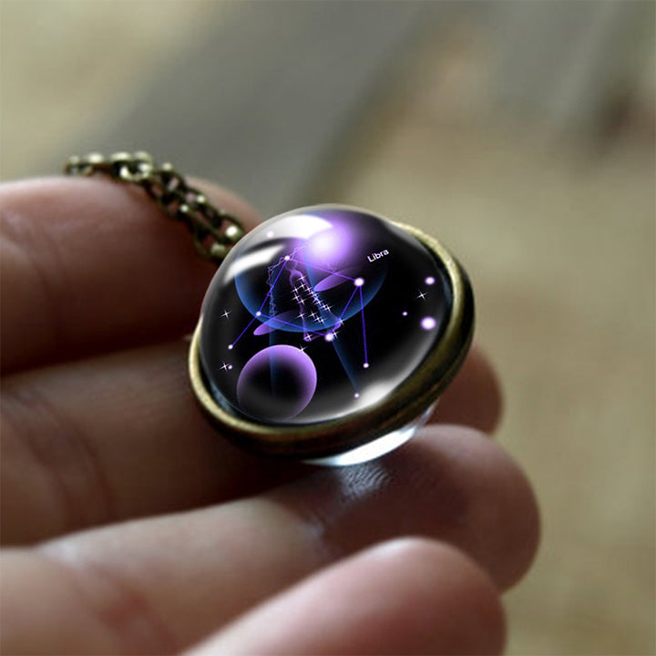 Olivenorma Glass 12 Stars Zodiac Protection Necklace - Libra - image 8