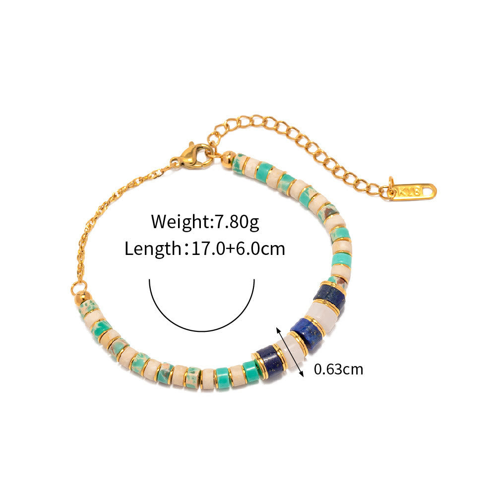 Olivenorma Lapis Lazuli Emperor Stone Agalmatolite Jewelry Set - Bracelet - image 2