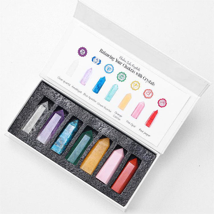 Olivenorma Chakra Raw Stone Decoration Set Crystal Wands - image 4