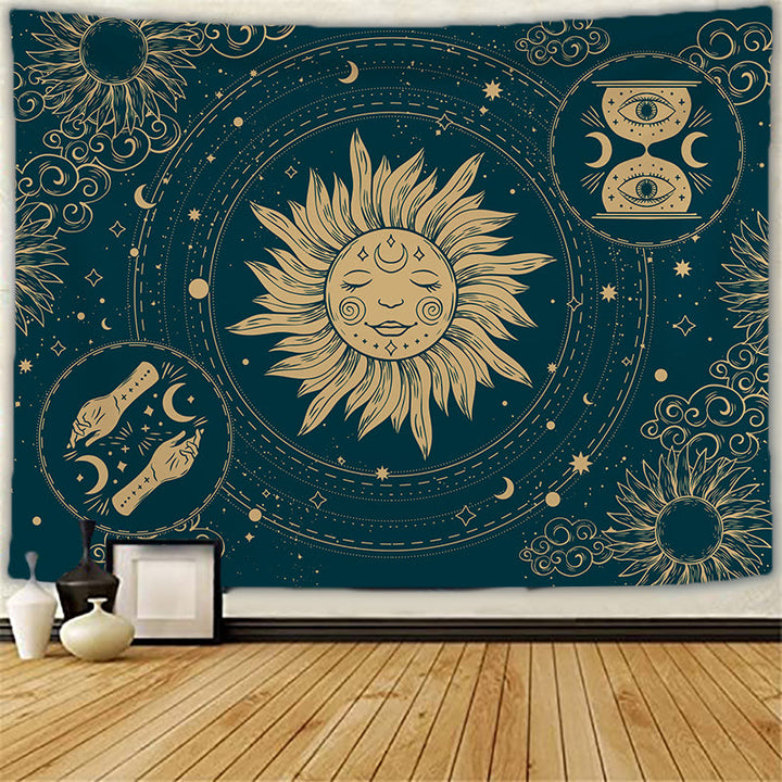 Olivenorma Sun Moon Tattoo Cat Meditation Wall Hanging Tapestry - Sun & Evil Eye - Brushed fabric - 78.74"*59.05"(200*150cm) - image 8