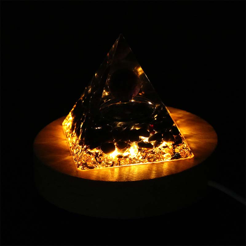 Olivenorma USB Pyramid Light Base Wooden Display Lamp Holder - image 7
