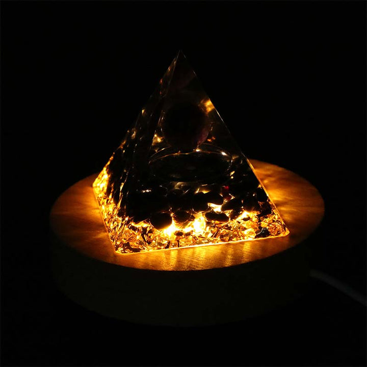 Olivenorma USB Pyramid Light Base Wooden Display Lamp Holder - image 7