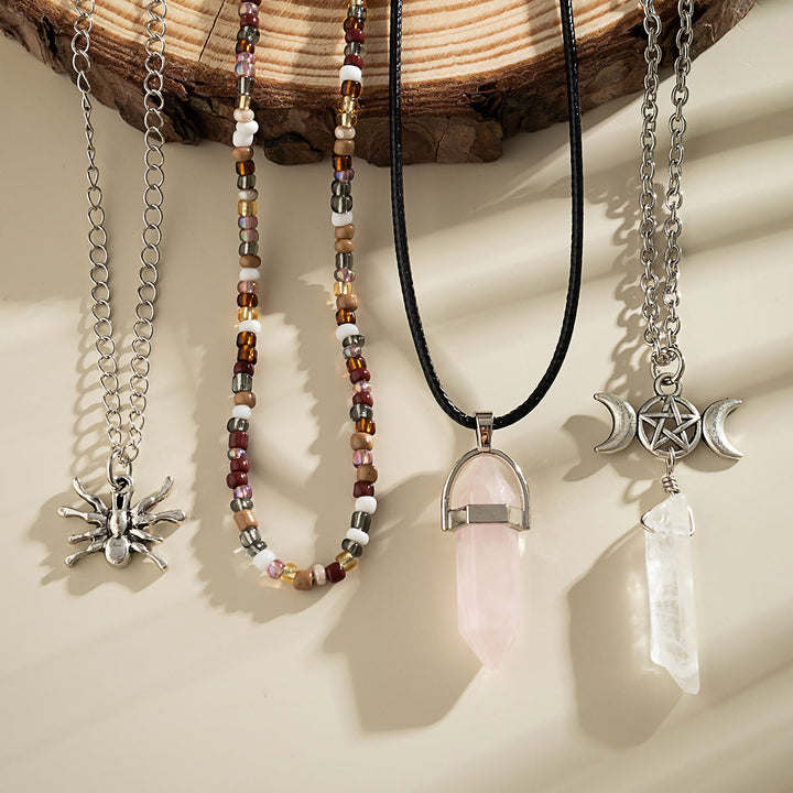 Olivenorma Natural Quartz Tree Of Life Hamsa Pendant Necklace Set - image 4