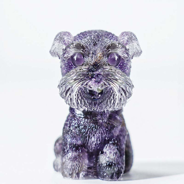 Olivenorma Natural Stone Puppy Decoration - Amethyst-Schnauzer - image 10