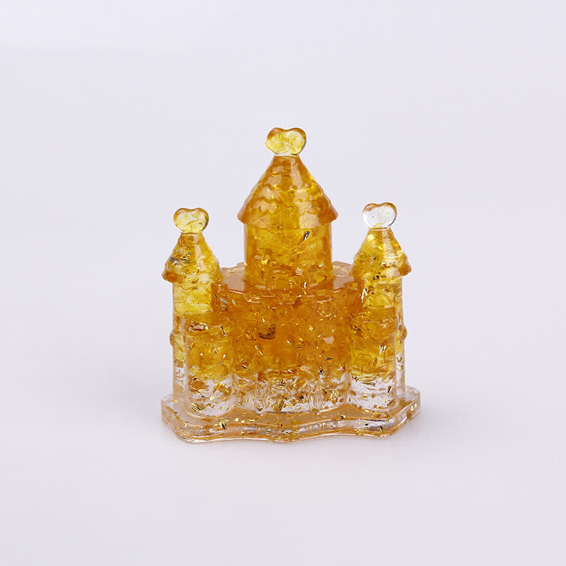 Olivenorma Natural Crystal Epoxy Castle Gemstone Decoration  - Citrine - image 7