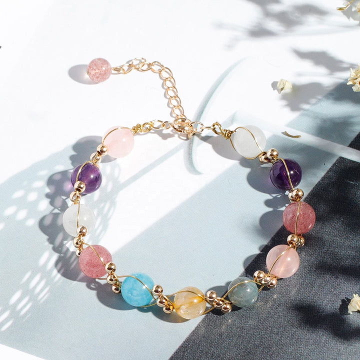 Olivenorma Natural Baroque Crystal Beaded Bracelet - Bracelet - image 0