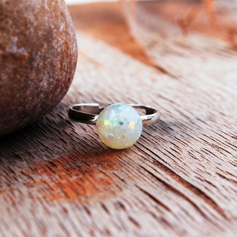 Olivenorma Opal Moonstone Simple Half Circle Adjustable Ring - image 16