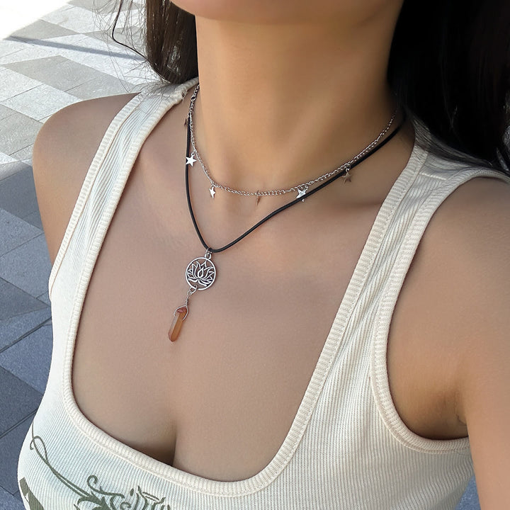 Olivenorma Natural Stone Tree of Life Evil Eye Pendant Necklace Set - image 26