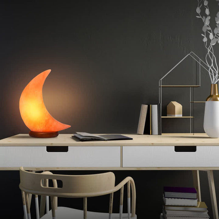 Olivenorma Crescent Moon Shape Himalayan Pink Salt Lamp - image 8