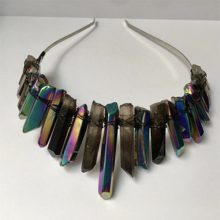 Olivenorma Labradorite Smoky Quartz Goth Witch Crystal Crown - image 5