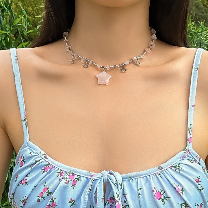 Olivenorma Bohemia Star Tassel  Crystal Choker Necklace - image 5