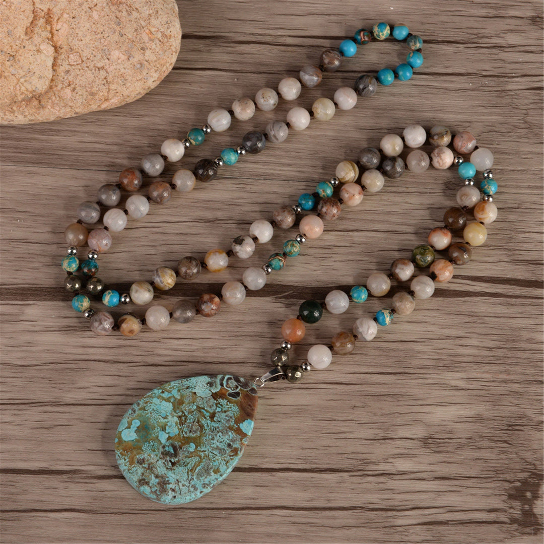 Olivenorma Handmade Natural African Turquoise Bead Necklace - image 1