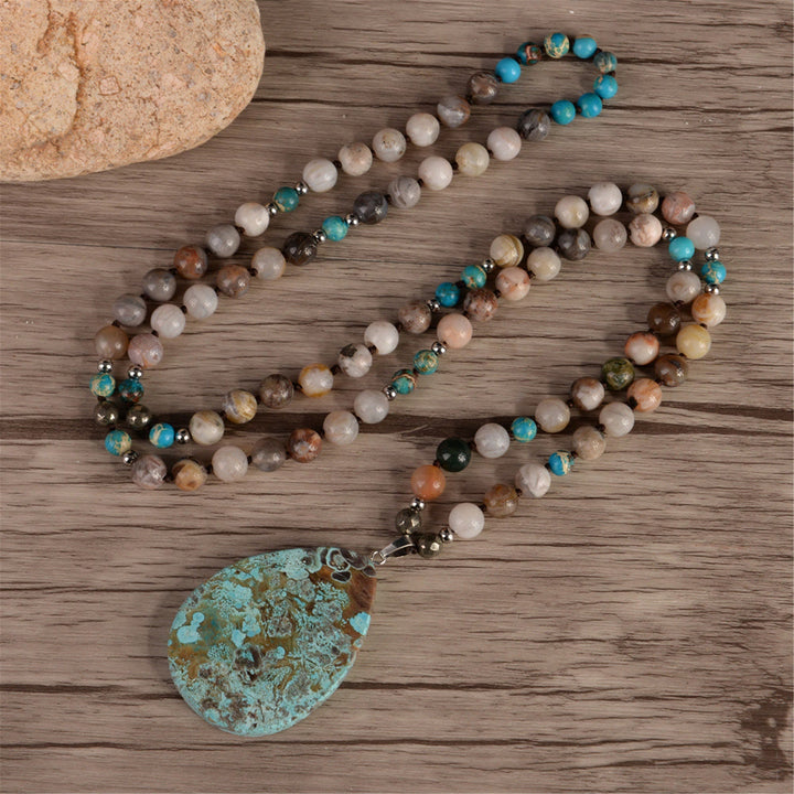 Olivenorma Handmade Natural African Turquoise Bead Necklace - image 1