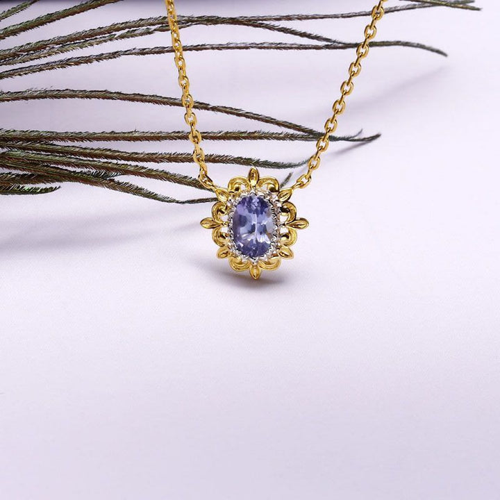 Olivenorma Sapphire European Style Retro Simple Pendant Necklace - image 2
