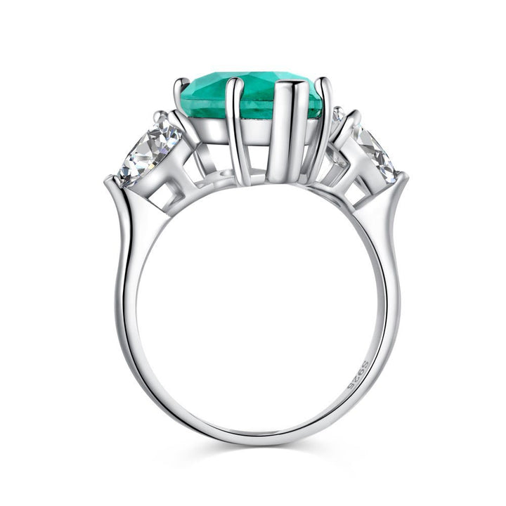 Olivenorma Paraiba Tourmaline White Zircon Exquisite Ring - image 12