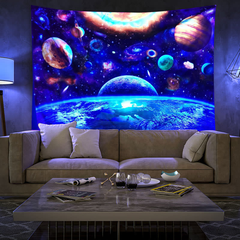Olivenorma Blacklight UV Reactive Wall Tapestry - Universe #1 - Flannel - 180*230cm - image 14