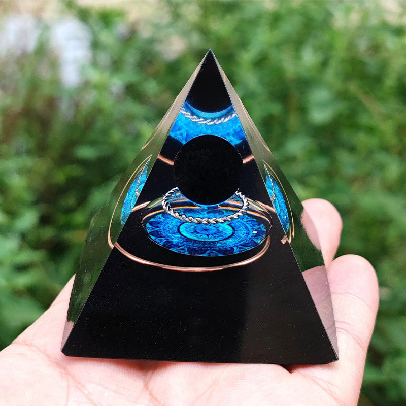 Olivenorma Obsidian Sphere Energy Orgone Pyramid - 10*10cm - YES PLEASE $8 - image 0