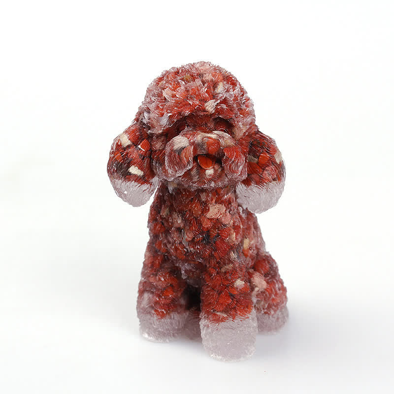 Olivenorma Natural Crystal Poodle Gemstone Decoration  - Red Jasper - image 21