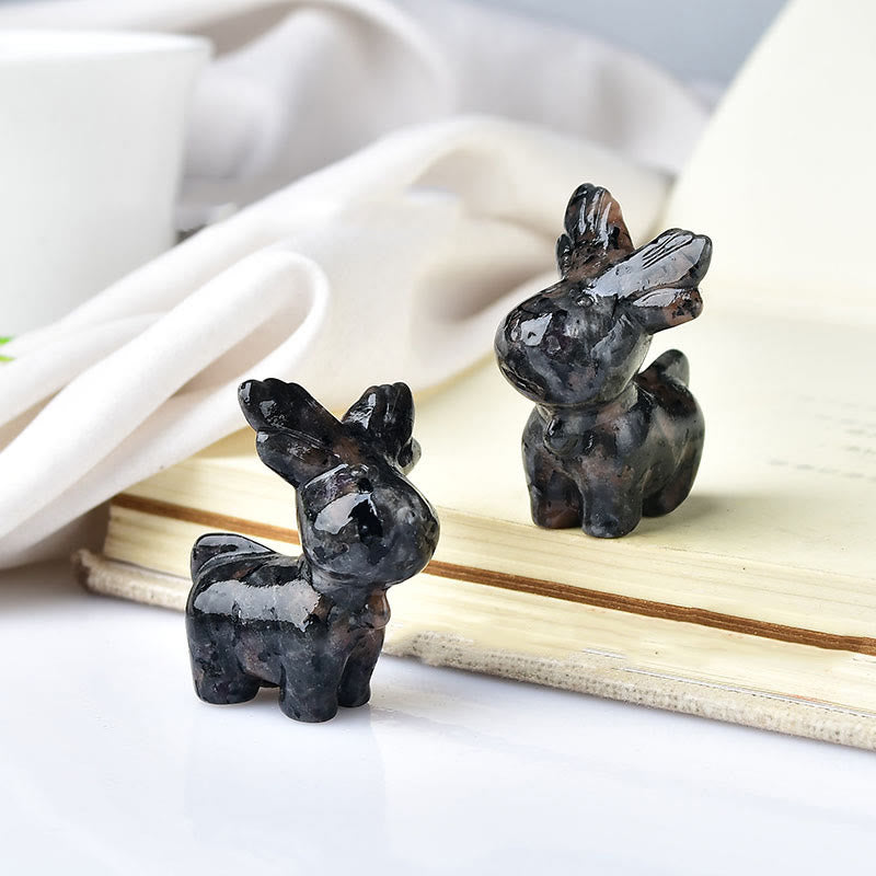 Olivenorma Natural Crystal Christmas Elk Carving Crafts Gemstone Decoration - Yooperlite - image 19