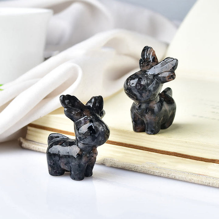 Olivenorma Natural Crystal Christmas Elk Carving Crafts Gemstone Decoration - Yooperlite - image 19