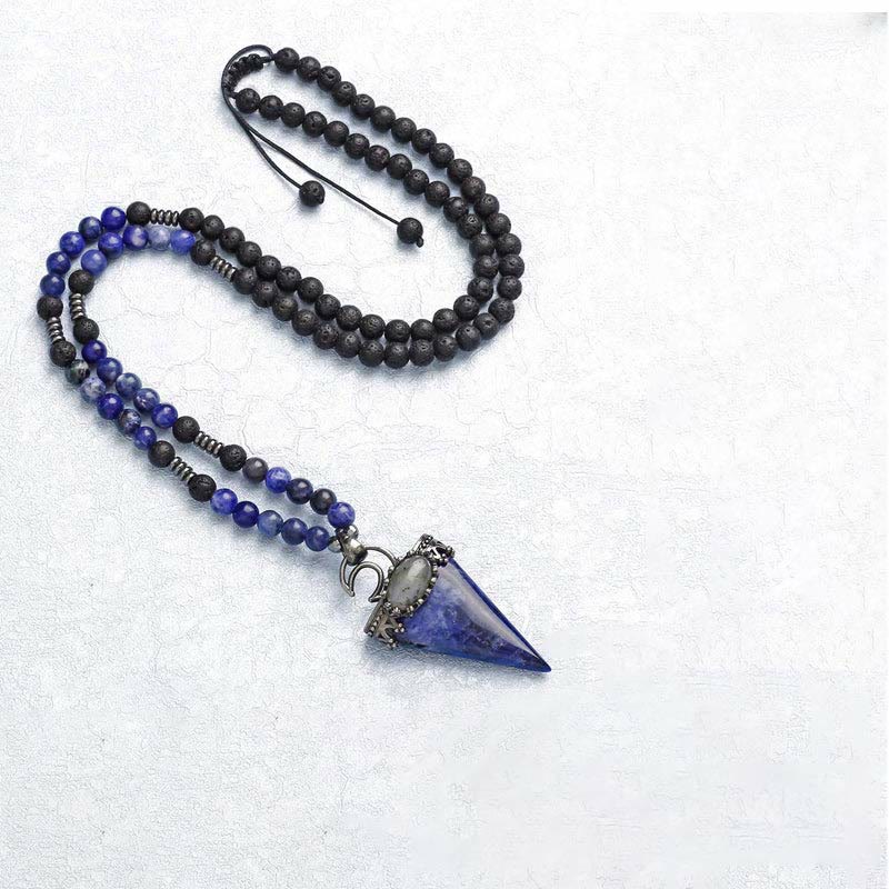 Olivenorma Natural Crystal Triangle Shape Pendant Necklace - Sodalite - image 19