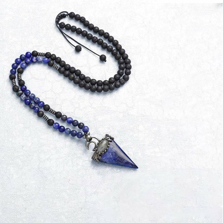 Olivenorma Natural Crystal Triangle Shape Pendant Necklace - Sodalite - image 19