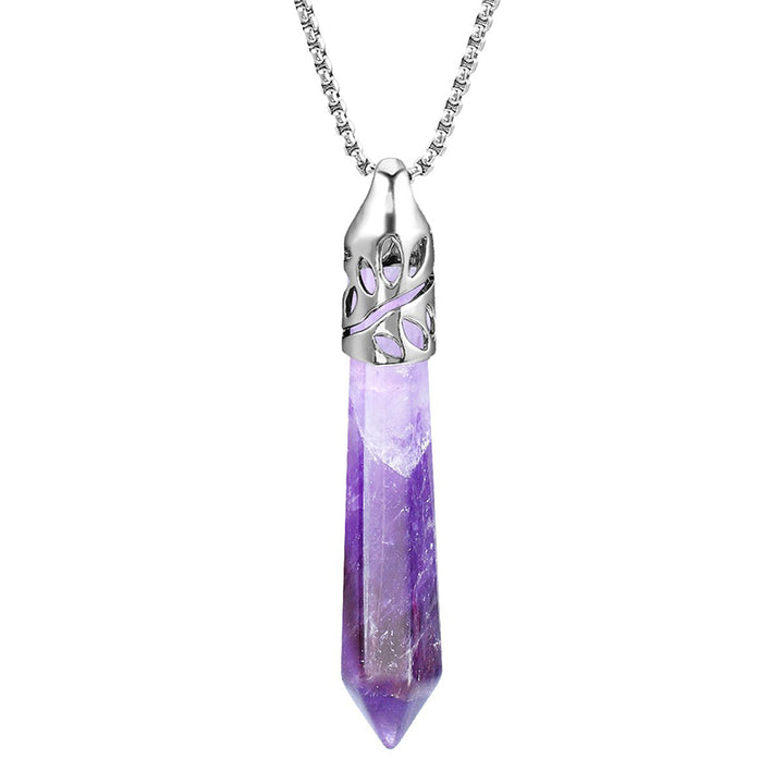 Crrystal Bullet Protection Gemstone Necklace - Amethyst - image 1