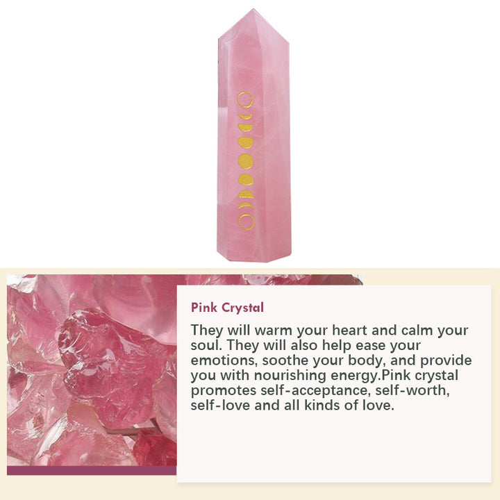 Olivenorma Natural Crystal Column Crystal Wands Tower - Pink Crystal - image 11