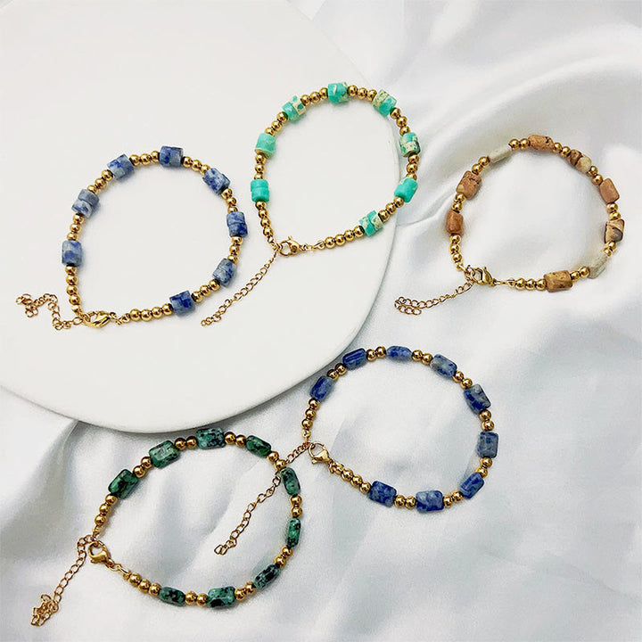 Olivenorma Bohemian Ethnic Stone Column Beaded Bracelet - image 0