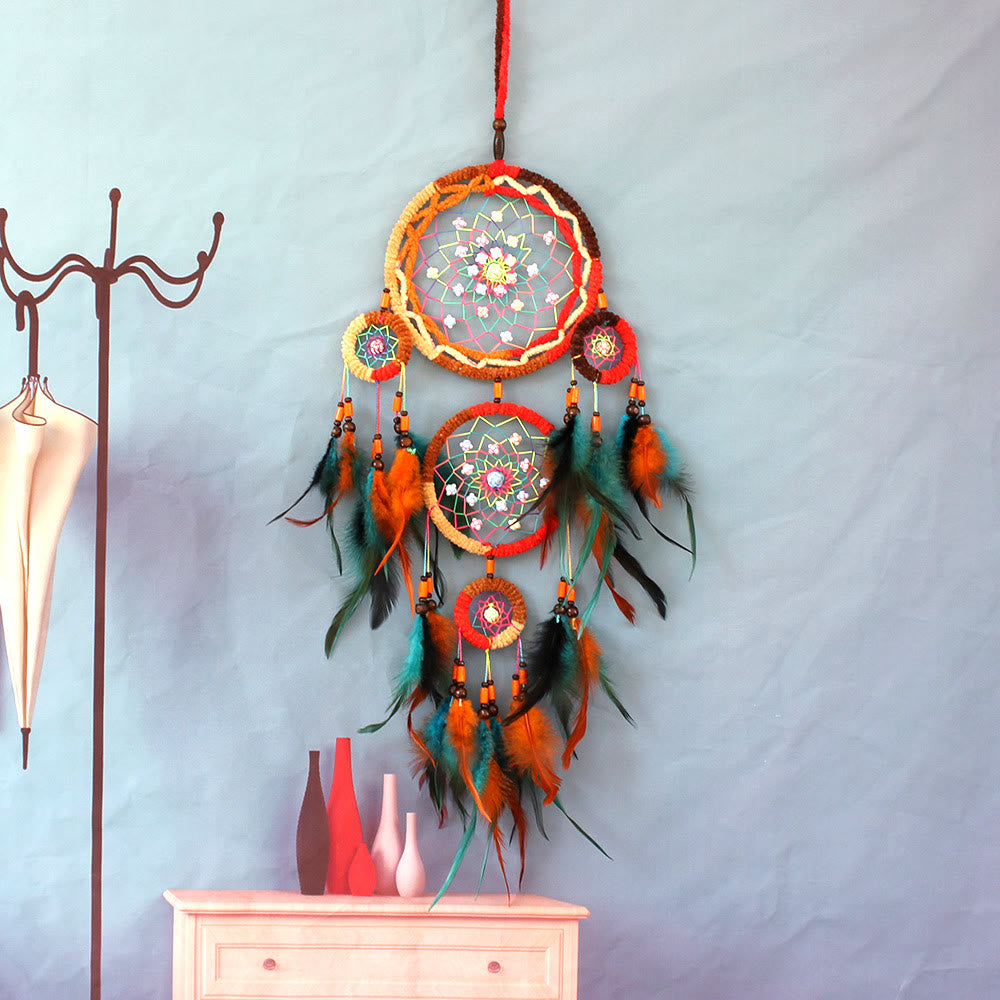 Olivenorma Handmade Wooden Beads Feather Dream Catcher - image 1