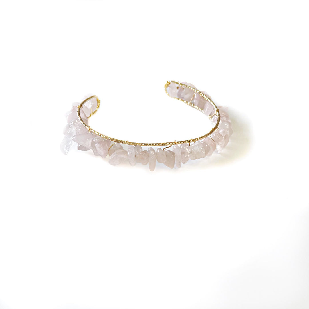 Olivenorma Natural Crystal Gravel Beads Wire Wound Bracelet - image 18
