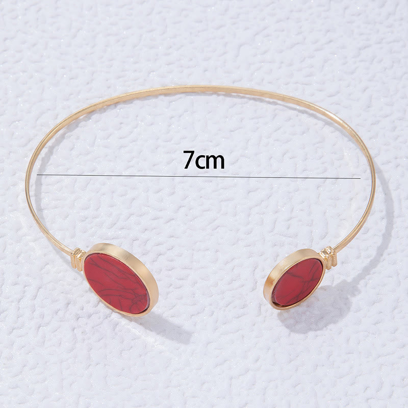 Olivenorma Natural Stone Alloy Five Piece Open Bracelet Set - image 27